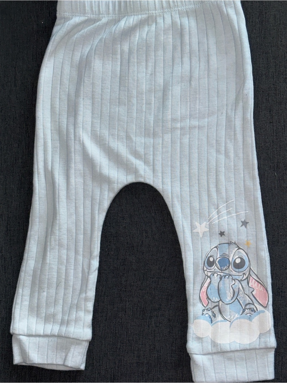 Disney Blue Ribbed Infant One-Piece Stitch Pants & Nike Joggers